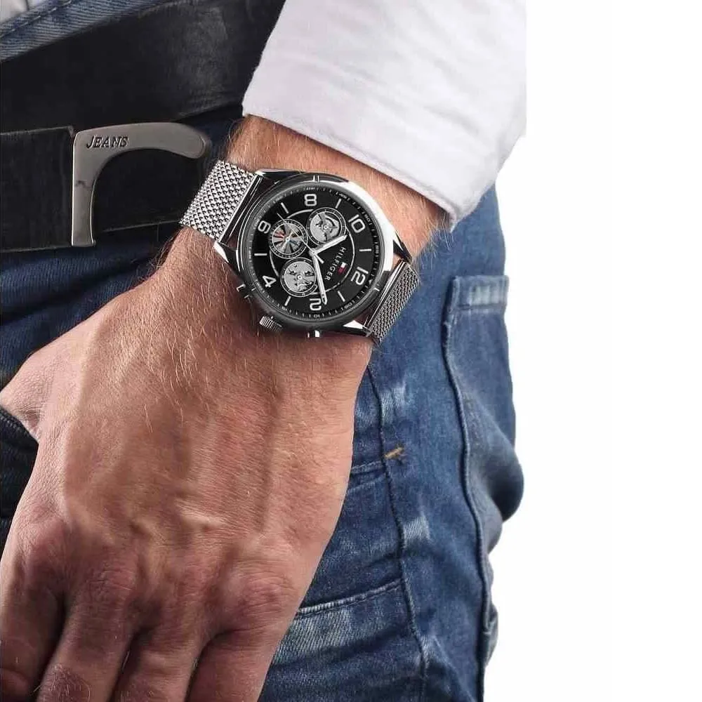 Men,Original Watches Tommy Hilfiger original-watches Analogue Multifunction Quartz Watch for Men with Silver Stainless Steel Mesh Bracelet - 1791292 Tommy Hilfiger