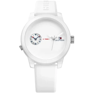 Men,Original Watches,Women Tommy Hilfiger original-watches Men's White Dial Silicone Band Watch - 1791324 Tommy Hilfiger