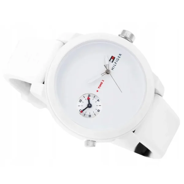 Men,Original Watches,Women Tommy Hilfiger original-watches Men's White Dial Silicone Band Watch - 1791324 Tommy Hilfiger