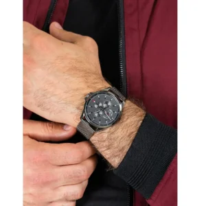 Men,Original Watches Tommy Hilfiger original-watches 1791613 Stainless Steel Round Analog Water Resistant Watch for Men - Dark Grey Tommy Hilfiger