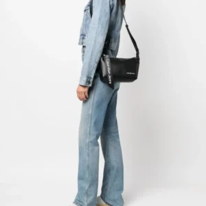 Bags,Leather,Women bags Calvin Klein Jeans K60K610552 logo-tag cross body bag black Calvin Klein