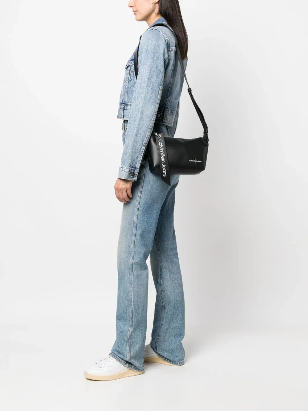 Bags,Leather,Women bags Calvin Klein Jeans K60K610552 logo-tag cross body bag black Calvin Klein