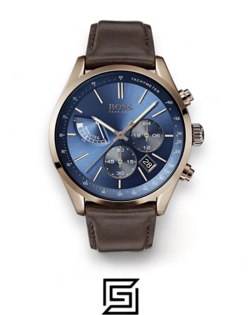Men,Original Watches Hugo Boss watches Men's Blue Dial Color Leather Strap Watch - 1513604 Boss
