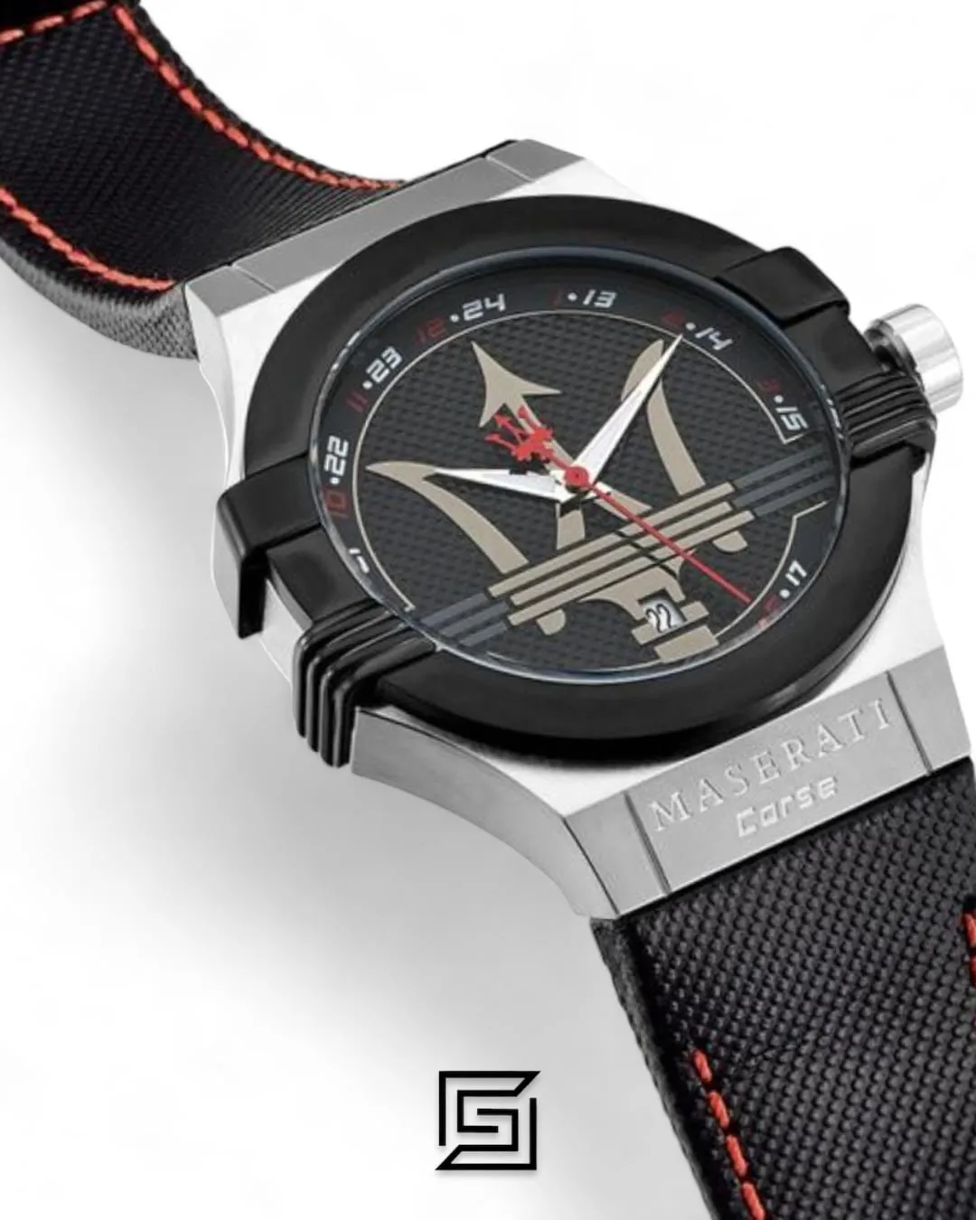 Men,Original Watches Maserati watches R8851108001 Contrast Bezel Round Leather Analog Watch for Men - Black Maserati