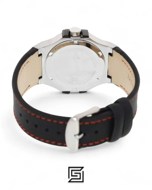 Men,Original Watches Maserati watches R8851108001 Contrast Bezel Round Leather Analog Watch for Men - Black Maserati