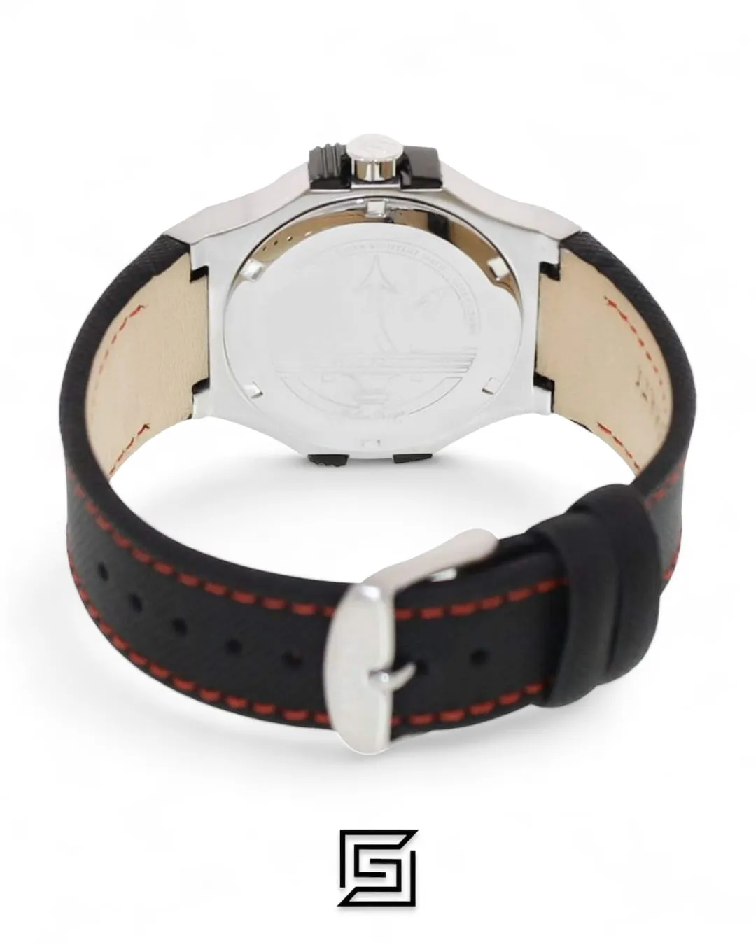 Men,Original Watches Maserati watches R8851108001 Contrast Bezel Round Leather Analog Watch for Men - Black Maserati