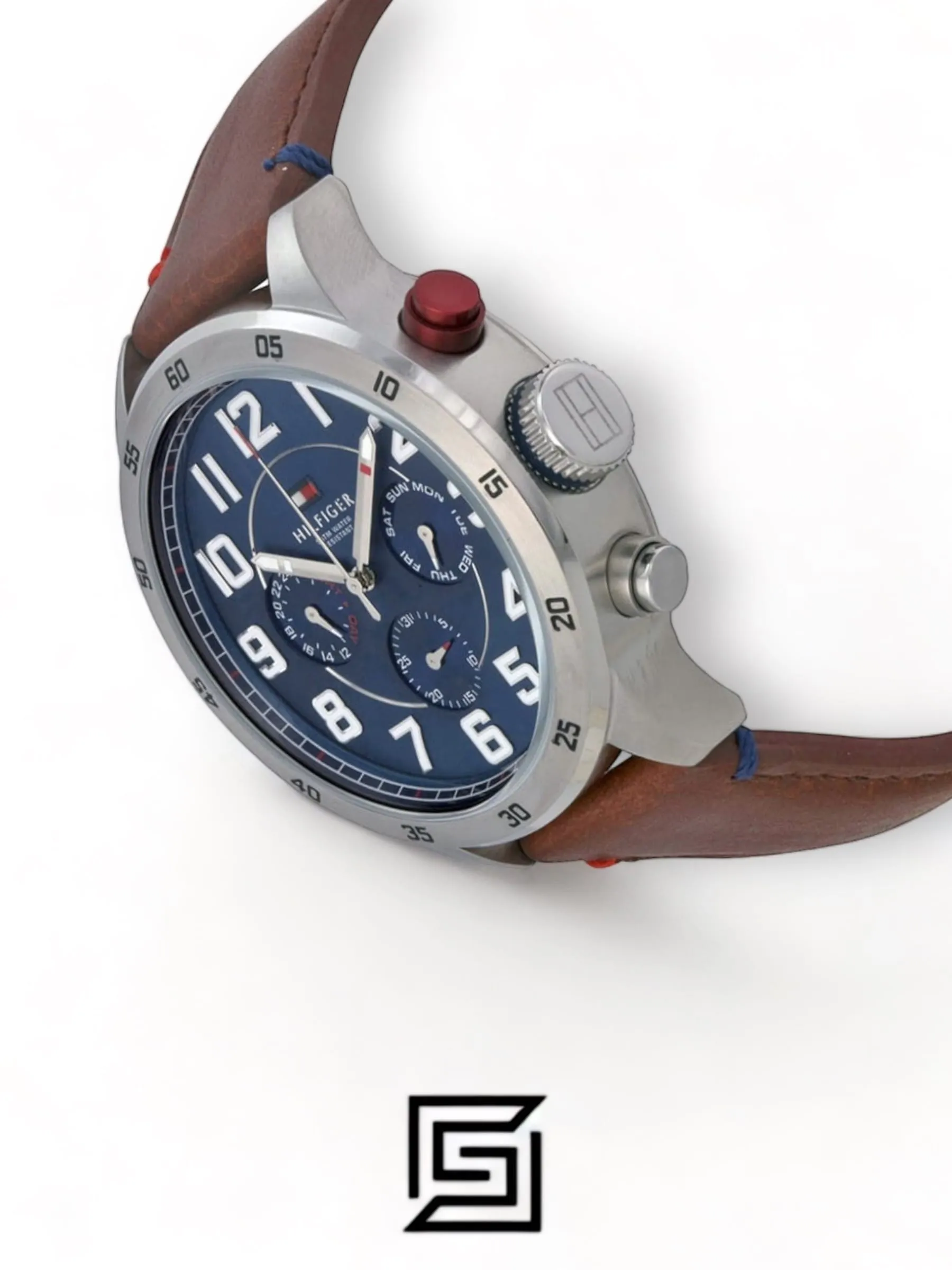 Men,Watches,Men,Original Watches Tommy Hilfiger watches Men's Blue Dial Leather Band Watch - 1791066 Tommy Hilfiger