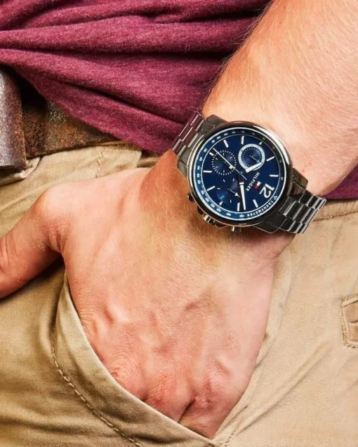 Men,Watches,Men,Original Watches Tommy Hilfiger watches Men's Blue Dial Leather Band Watch - 1791066 Tommy Hilfiger