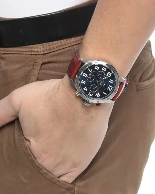 Men,Watches,Men,Original Watches Tommy Hilfiger watches Men's Blue Dial Leather Band Watch - 1791066 Tommy Hilfiger