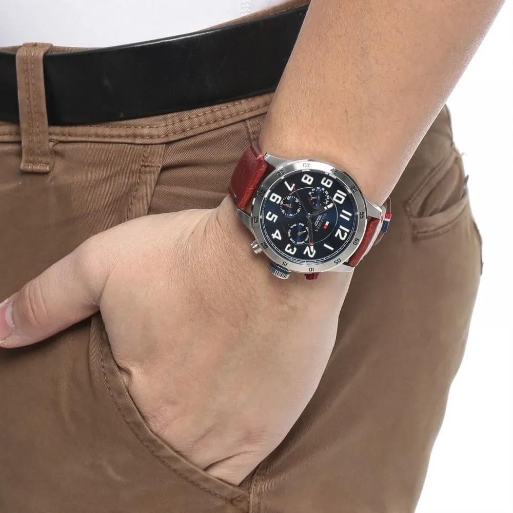 Men,Watches,Men,Original Watches Tommy Hilfiger watches Men's Blue Dial Leather Band Watch - 1791066 Tommy Hilfiger