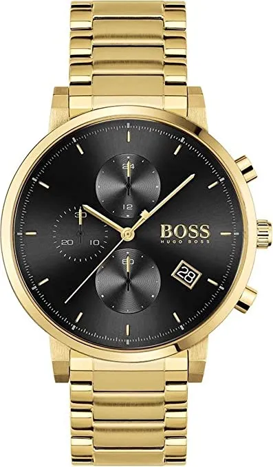 Men,Original Watches Hugo Boss original-watches Integrity Men's Quartz Chrono Stainless Steel and Link Bracelet Business Watch, Color: Gold Plated (Model: 1513781), gold plated, Boss
