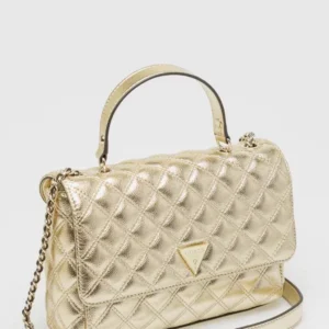 Bags,Leather,Women bags Guess Cessily Shoulder Bag and Trotter Verne Gold HWMG7679210 GOL Guess