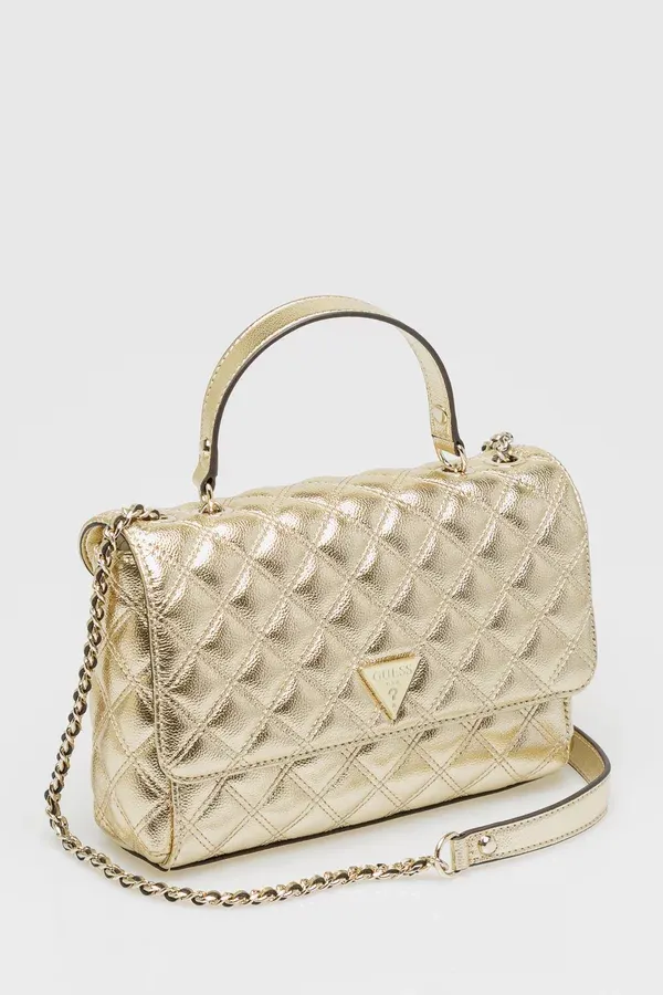 Bags,Leather,Women bags Guess Cessily Shoulder Bag and Trotter Verne Gold HWMG7679210 GOL Guess