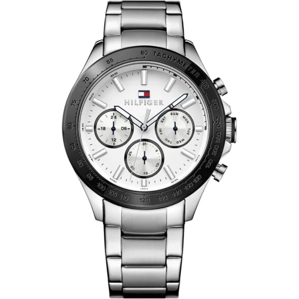 Men,Original Watches Tommy Hilfiger original-watches Men's 1791227 Hudson Analog Display Japanese Quartz Silver Watch Tommy Hilfiger