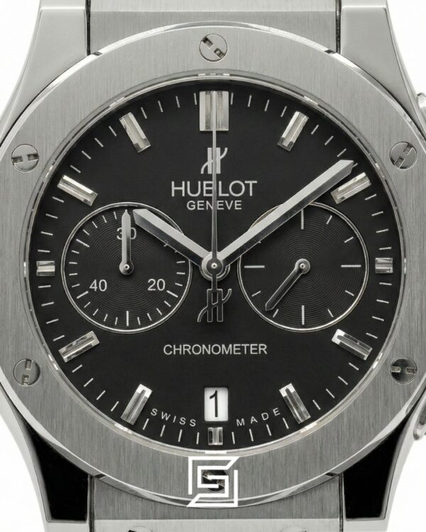 Hublot Classic Fusion Silver – Black Dial – Japanese Quartz Movement – Rubber Strap