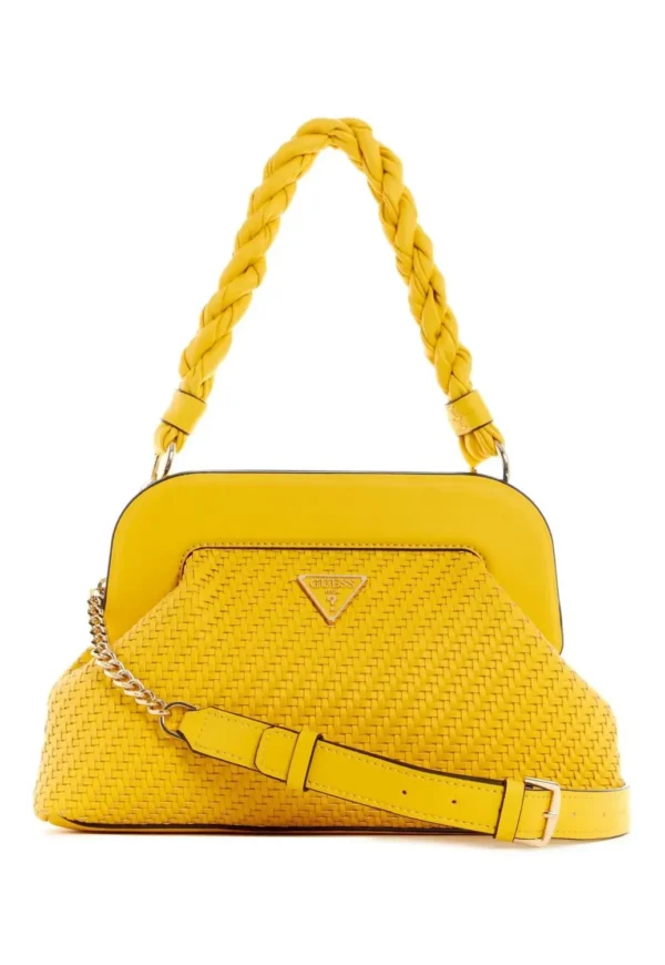 Bags,Leather,Women bags GUESS Hassie Soho Satchel Lemon yellow VG839706 Guess