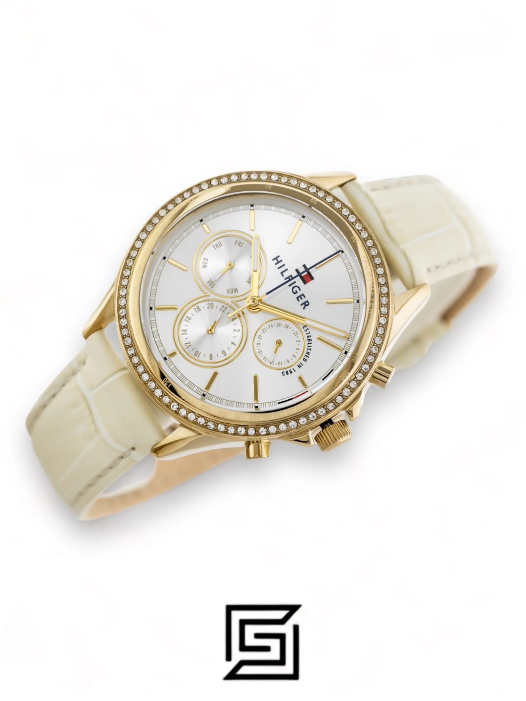 Original Watches,Women Tommy Hilfiger original-watches Womens Multi dial Quartz Watch with Leather Strap 1781982 Tommy Hilfiger