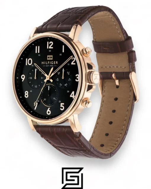 Men,Original Watches Tommy Hilfiger watches Men's Black Dial Leather Band Watch - 1710379 Tommy Hilfiger