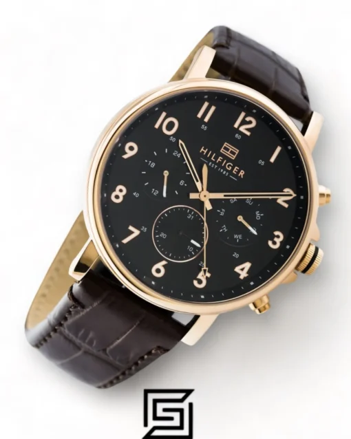 Men,Original Watches Tommy Hilfiger watches Men's Black Dial Leather Band Watch - 1710379 Tommy Hilfiger