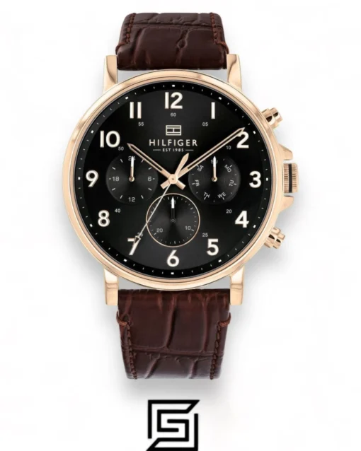 Men,Original Watches Tommy Hilfiger watches Men's Black Dial Leather Band Watch - 1710379 Tommy Hilfiger