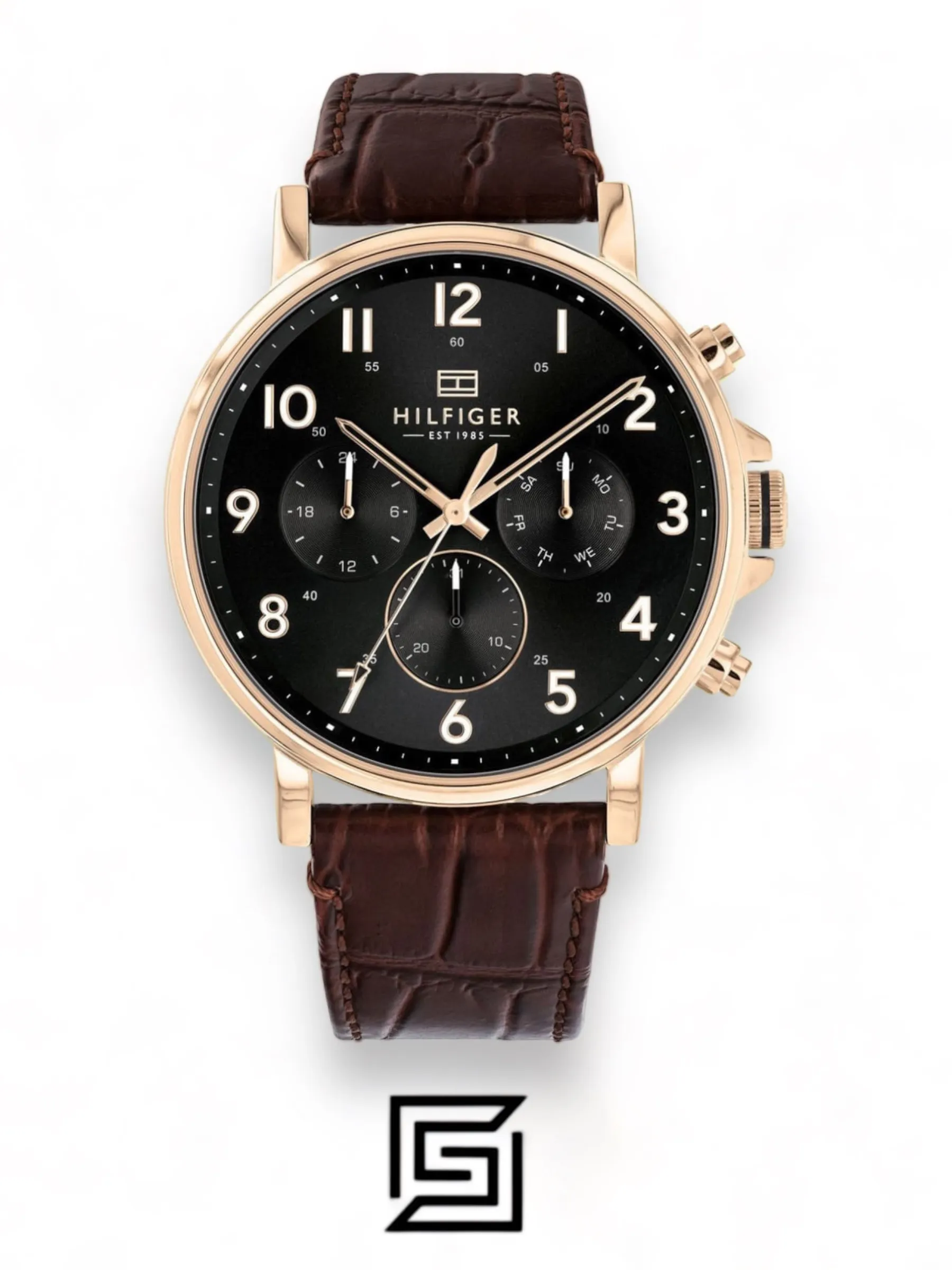 Men,Original Watches Tommy Hilfiger watches Men's Black Dial Leather Band Watch - 1710379 Tommy Hilfiger