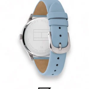 Original Watches,Women Tommy Hilfiger original-watches Leather Round Analog Water Resistant Baby Blue - 1782023 Tommy Hilfiger