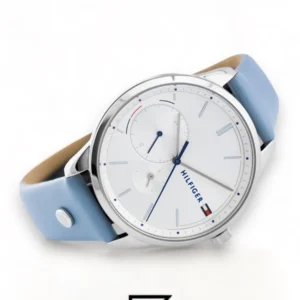 Original Watches,Women Tommy Hilfiger original-watches Leather Round Analog Water Resistant Baby Blue - 1782023 Tommy Hilfiger