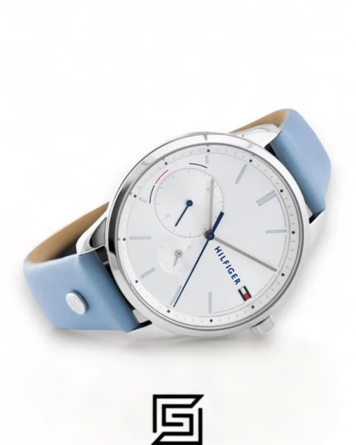 Original Watches,Women Tommy Hilfiger original-watches Leather Round Analog Water Resistant Baby Blue - 1782023 Tommy Hilfiger
