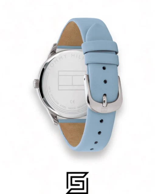 Original Watches,Women Tommy Hilfiger original-watches Leather Round Analog Water Resistant Baby Blue - 1782023 Tommy Hilfiger
