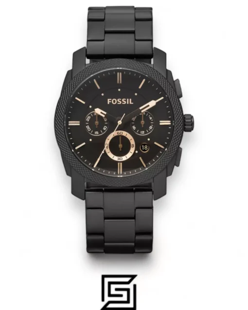 Men,Original Watches Fossil watches Machine Mid-Size Chronograph Black Stainless Steel Watch - FS4682 Fossil