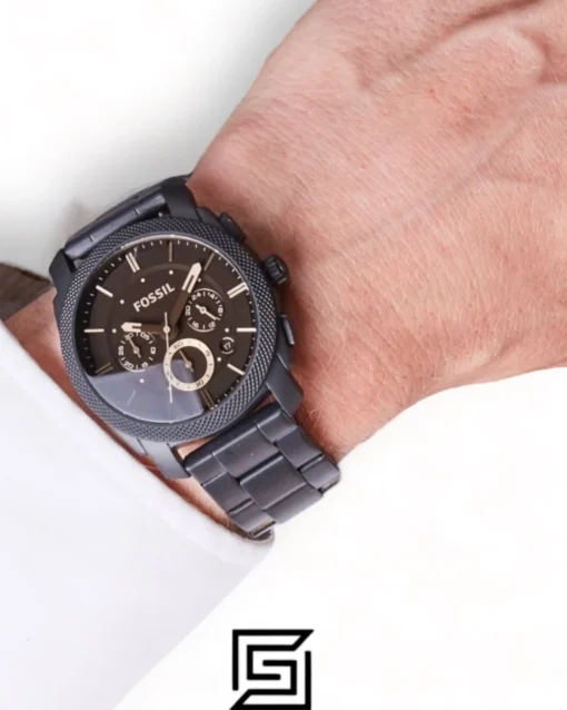 Men,Original Watches Fossil watches Machine Mid-Size Chronograph Black Stainless Steel Watch - FS4682 Fossil