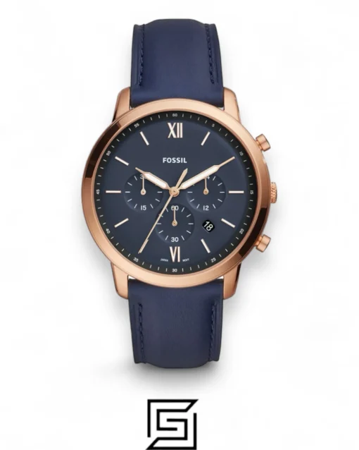 Men,Original Watches Fossil watches Neutra Chronograph Navy Leather Watch - FS5454 Fossil