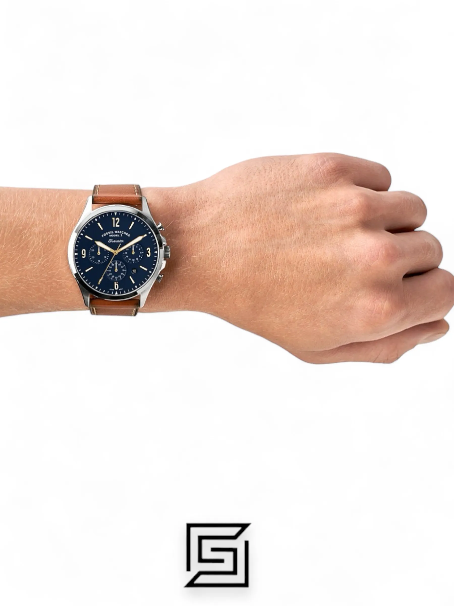 Men,Original Watches Fossil watches Forrester Chronograph Luggage Leather Strap - FS5607 Fossil