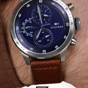 Men,Original Watches Tommy Hilfiger watches Men's Analogue Quartz Watch with Leather Calfskin Strap - 1791807 Tommy Hilfiger