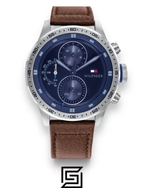Men,Original Watches Tommy Hilfiger watches Men's Analogue Quartz Watch with Leather Calfskin Strap - 1791807 Tommy Hilfiger