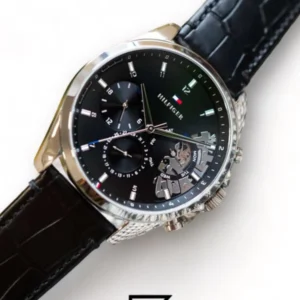 Men,Watches,Men,Original Watches original-watches Tommy Hilfiger Analogue Multifunction Quartz Watch for Men with Black Leather Strap - 1710449 Tommy Hilfiger