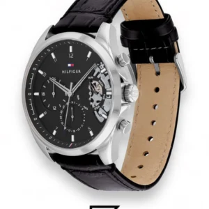 Men,Watches,Men,Original Watches original-watches Tommy Hilfiger Analogue Multifunction Quartz Watch for Men with Black Leather Strap - 1710449 Tommy Hilfiger