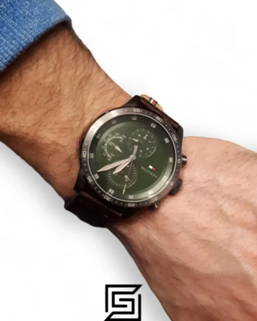 Men,Original Watches Tommy Hilfiger watches Men's Analog Leather Wrist Watch - 1791809 Tommy Hilfiger