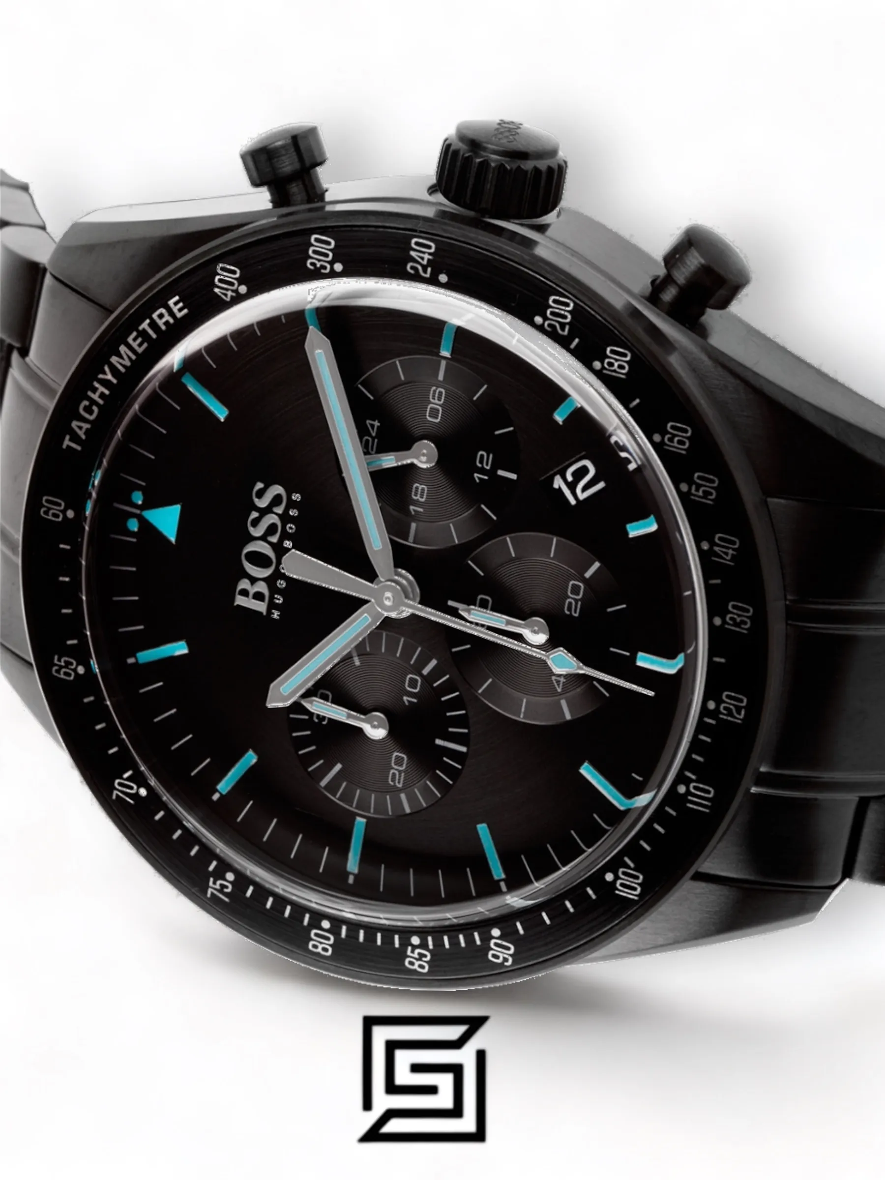 Men,Original Watches Hugo Boss original-watches Men's Chronograph Trophy Black Stainless Steel Bracelet Watch 44mm - 1513675 Boss