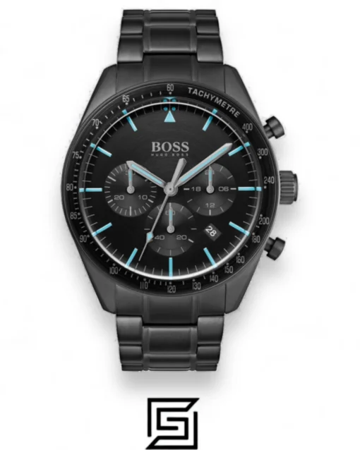 Men,Original Watches Hugo Boss original-watches Men's Chronograph Trophy Black Stainless Steel Bracelet Watch 44mm - 1513675 Boss