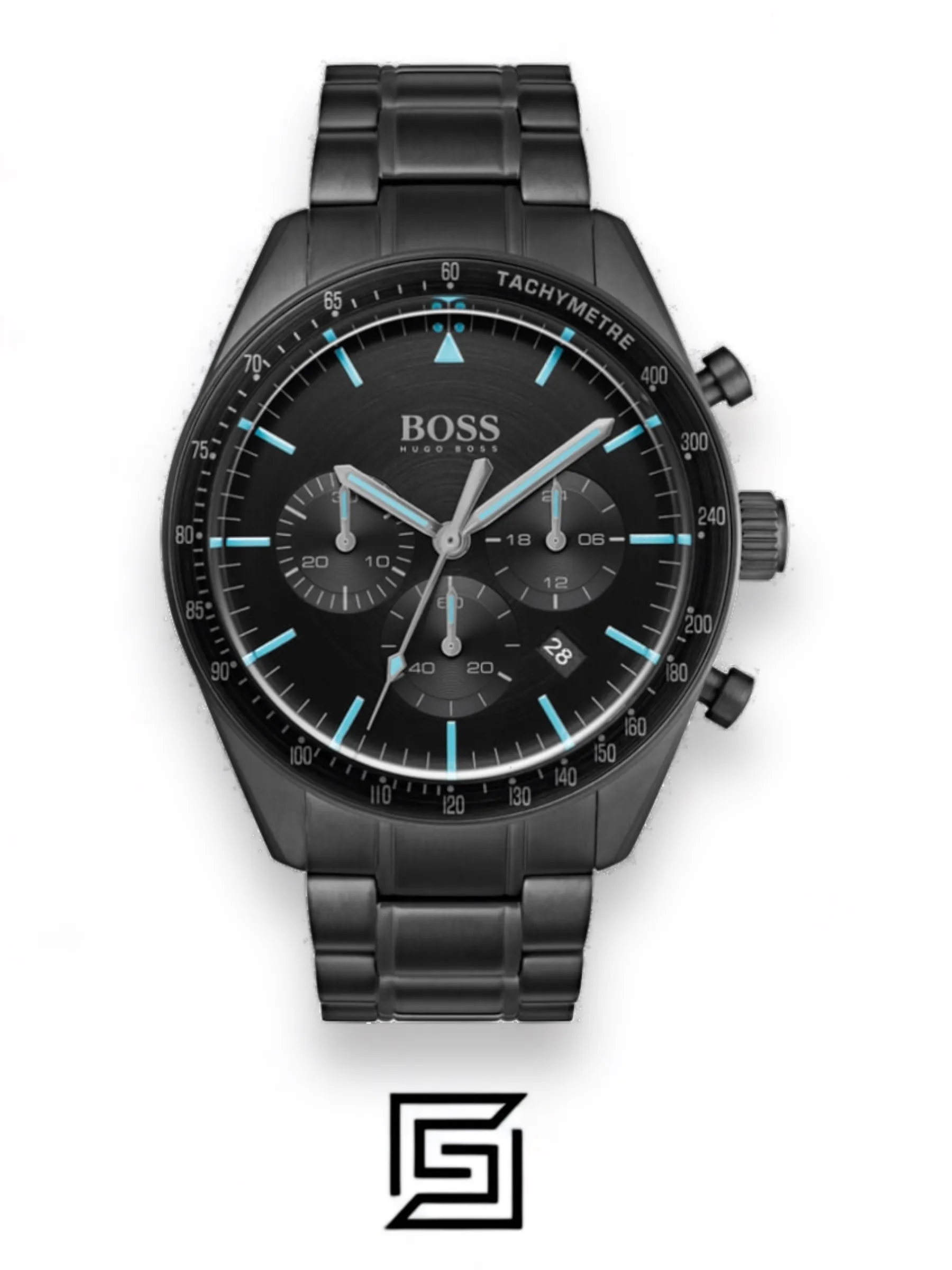 Men,Original Watches Hugo Boss original-watches Men's Chronograph Trophy Black Stainless Steel Bracelet Watch 44mm - 1513675 Boss