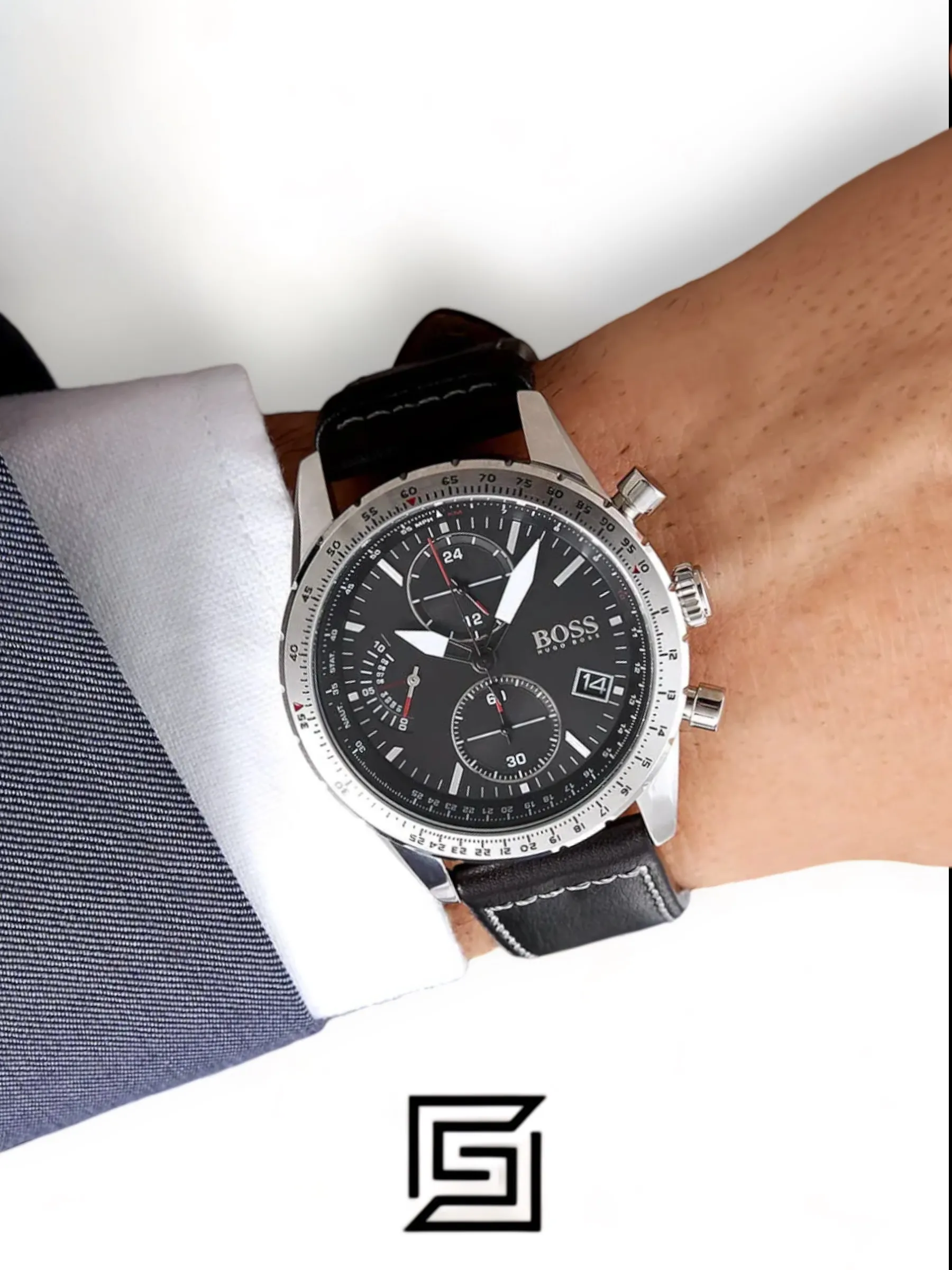 Men,Watches,Men,Original Watches Hugo Boss original-watches Men's Stainless Steel Quartz Watch with Leather Strap - 1513853 Boss