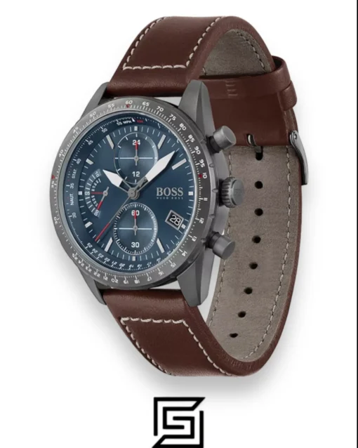 Men,Original Watches Hugo Boss original-watches Chronograph Quartz Watch for Men with Brown Leather Strap - 1513852 Boss