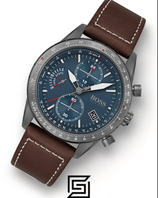 Men,Original Watches Hugo Boss original-watches Chronograph Quartz Watch for Men with Brown Leather Strap - 1513852 Boss