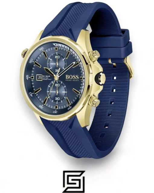 Men,Original Watches Hugo Boss watches Chronograph Quartz Watch for Men with Blue Silicone Bracelet - 1513822 Boss