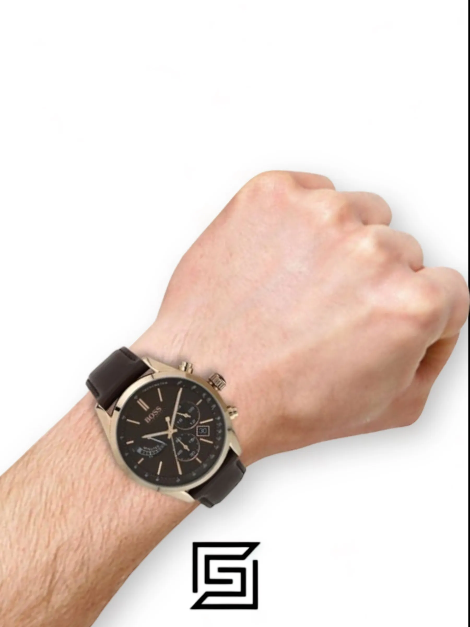 Men,Original Watches Hugo Boss original-watches Mens Chronograph Quartz Watch with Leather Strap - 1513605 Boss