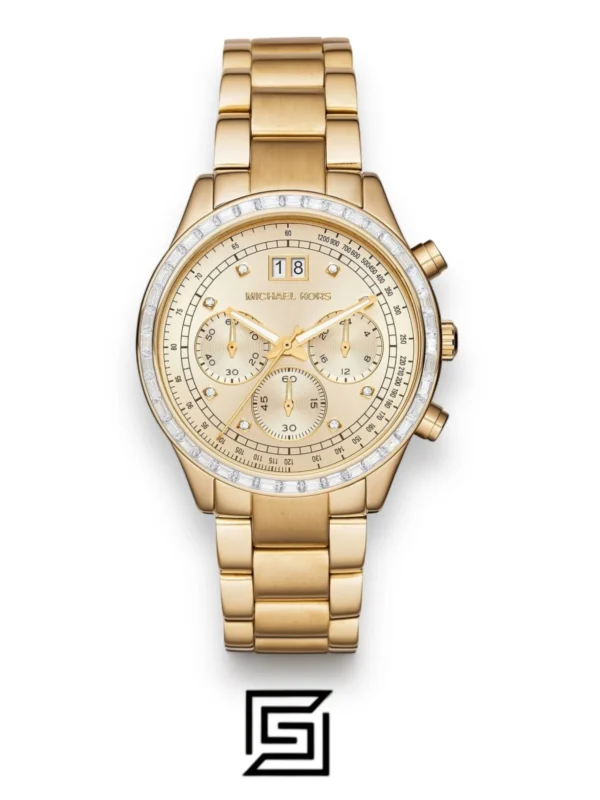 Watches,Women,Original Watches,Women Michael Kors watches Brinkley Women's Gold Dial Stainless Steel Band Chronograph Watch - MK6187 Michael Kors