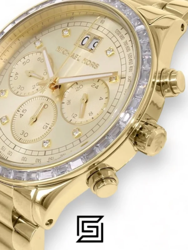 Watches,Women,Original Watches,Women Michael Kors watches Brinkley Women's Gold Dial Stainless Steel Band Chronograph Watch - MK6187 Michael Kors
