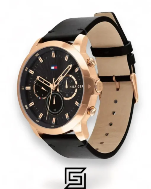 Men,Original Watches watches Tommy Hilfiger Men's Black Dial Watch 1791798 Tommy Hilfiger