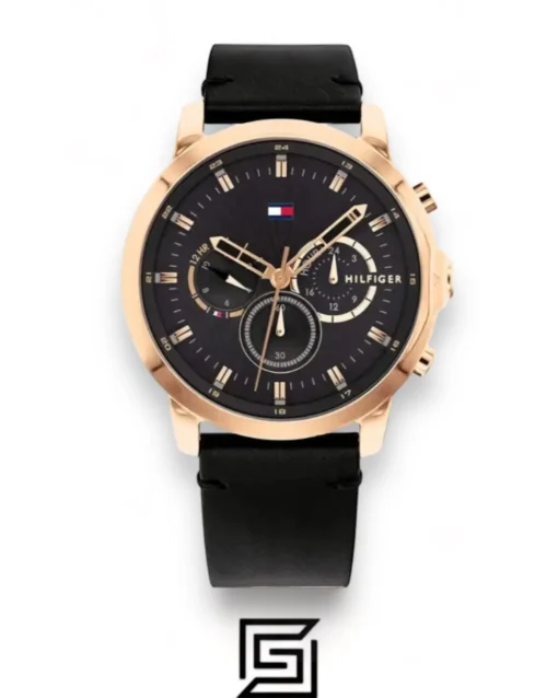 Men,Original Watches watches Tommy Hilfiger Men's Black Dial Watch 1791798 Tommy Hilfiger